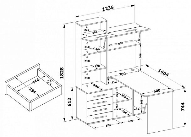 Стол компьютерный КСТ-14П - Вид 8