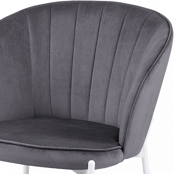 Комплект кухонных стульев Миэль серый велюр/белый, 3 шт. - Вид 6