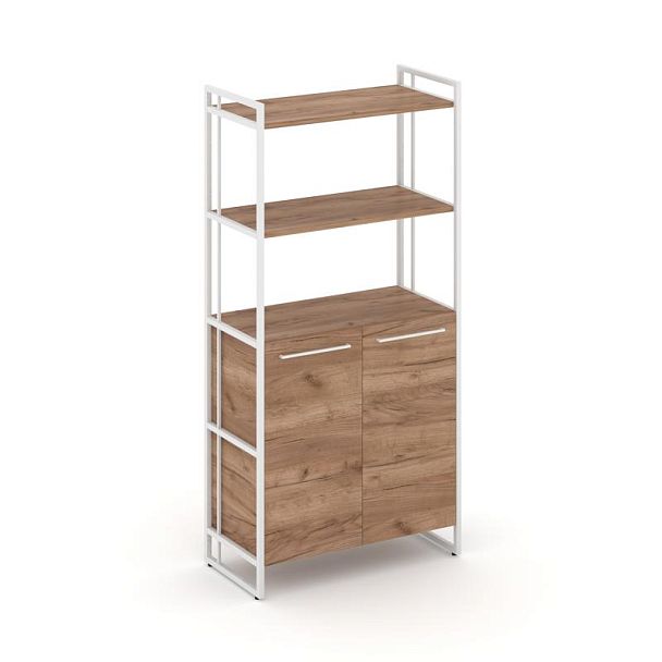 Rift Шкаф 4 ниши широкий RF.SS-44 Дуб Табак/Металл Белый 798*396*1648 - Вид 1