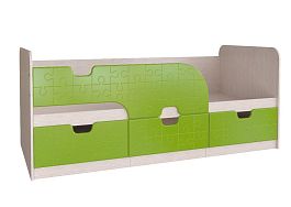 Кровать детская "Минима" 1860 (1892х770х850) дуб атланта/лазурь - Фото предпросмотра