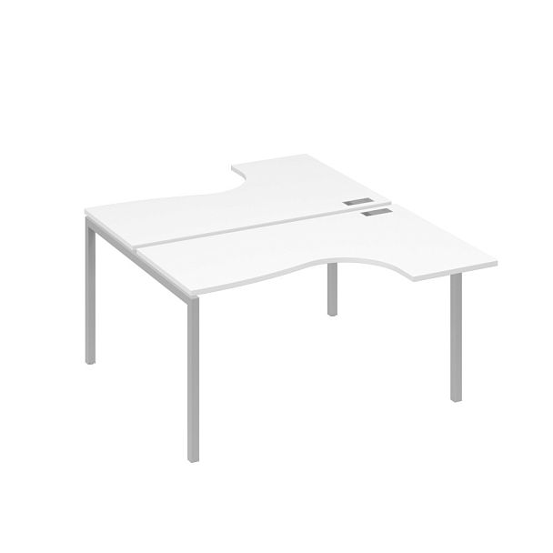 Станция каркас DUE столы (2х140) Классика A4 А4 Б2 181 БП белый премиум / металлокаркас серый - Вид 1