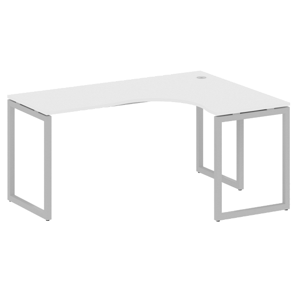 Metal System Quattro Стол криволинейный правый на О-образном м/к 40БО.СА-4 (R) Белый/Серый металл 1600*1200*750 - Вид 1