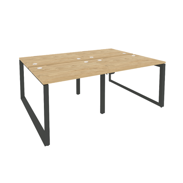 Onix Рабочая станция на О-образном м/к O.MO-D.RS-4.1.7 Тиквуд светлый/Антрацит металл 1960*1475*750 - Вид 1