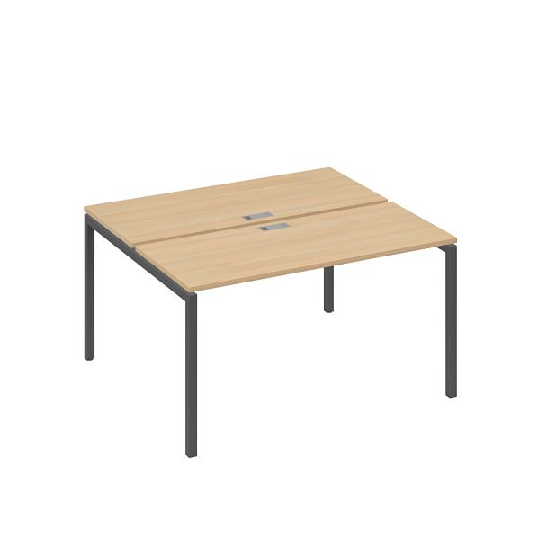 Рабочая станция на опорах DUE (2х140) A4 А4 Б2 171 БП натуральный дуб / металлокаркас антрацит - Вид 1
