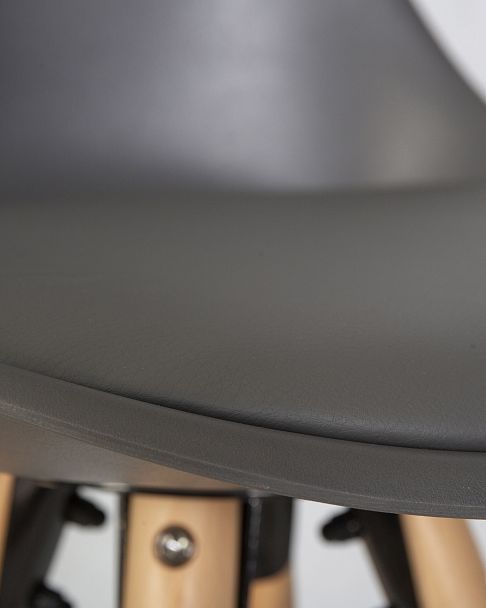 Стул полубарный DOBRIN RONNI (ножки светлый бук, тёмно-серый (GR-04)) - Вид 9