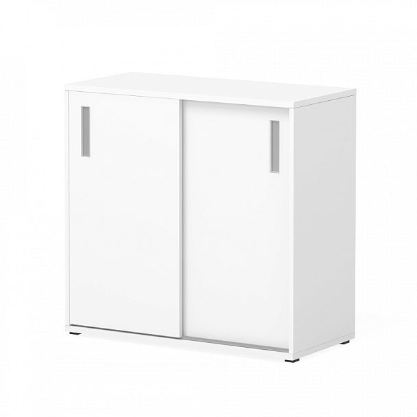 Шкаф-купе низкий "Тандем"  ПК-ТН-Ш76Х79Н/2ДК/1-В2-76 белый - Вид 1