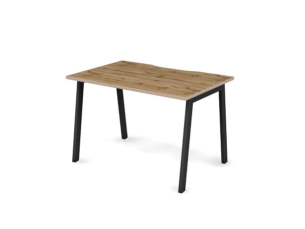 MATRIX 121S100-A Стол прямой, пров-ик вырезной (А-опоры) 1180х780х775 Дуб Крафт Золотой/Темно-серый - Вид 1