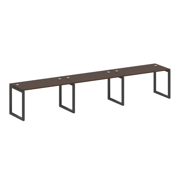 Metal System Quattro Р. ст. на 3 раб. места на О-образном м/к 50БО.СМ-3.3 Венге/Антрацит металл 4200*720*750 - Вид 1