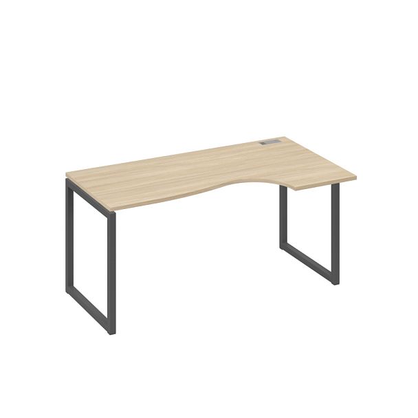 Стол эргономичный правый "Классика" на металлокаркасе QUATTRO A4 А4 Б4 046 БП дуб скандинавский / металлокаркас антрацит - Вид 1
