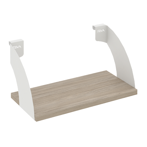 Навесные полки. Кронштейны+ЛДСП полка 400мм MAN-41-4 Дуб аттик/Белый металл 400*220*200 - Вид 1