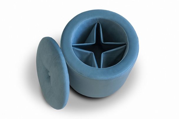 Пуф "Круглый" голубой - Вид 2