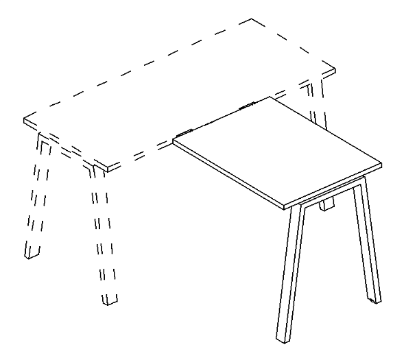 Брифинг-приставка опоры TRE A4 А4 Б3 072 БП венге / металлокаркас серый - Вид 3
