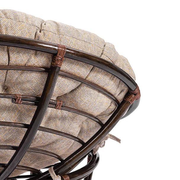 Кресло Папасан/Papasan (23/01 W) /с подушкой и ремешками/Antique brown (античный черно-коричневый) - Вид 8