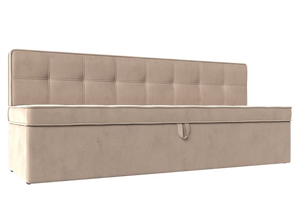 Кухонный диван Техас (полностью велюр бежевый) - Вид 1