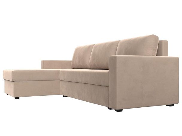 Угловой диван Траумберг Лайт левый (полностью велюр бежевый) - Вид 3
