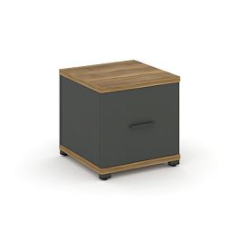Concept Тумба приставная 1 распаш. фасад CN.TUP-004 W Сандал Янтарный/Антрацит/Металл Антрацит 420*420*416 - Фото предпросмотра