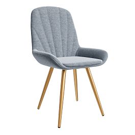 Стул ЮККИ Основание №1 Конус Золотое Велюр тип 1 Серый - Фото предпросмотра