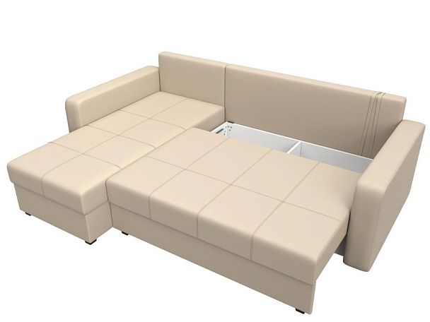 Диван угловой Ливерпуль Лайт левый угол Экокожа бежевый - Вид 7