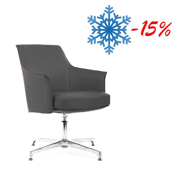 Кресло Rosso-ST С1918 Серый (3A ND9711) натуральная кожа 68*68*85 - Вид 2