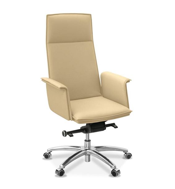 Кресло Лео кожа натуральная кожа с компаньоном / бежевая - Вид 1