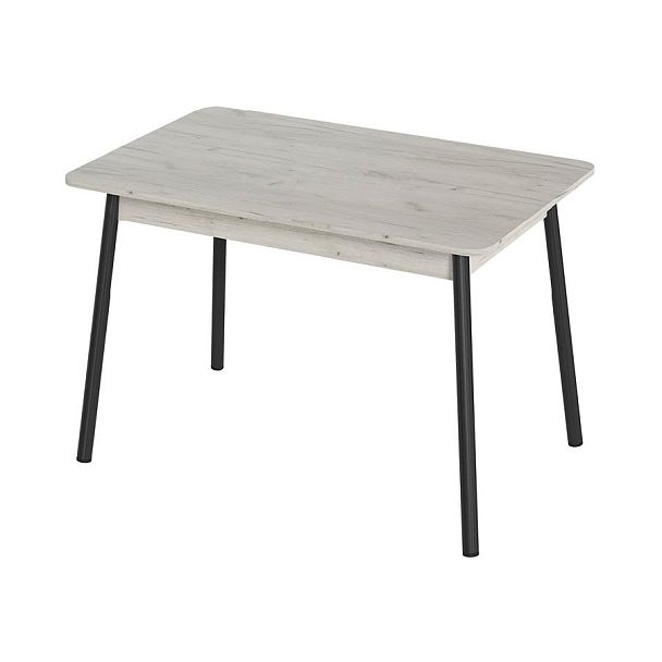 Стол Лион 1 ЛДСП (Подстолье косое черное) НЕ ВЫБИРАТЬ Дуб крафт белый - Вид 1