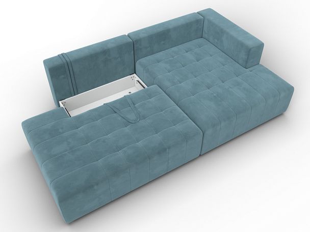 Диван угловой Лига-103 НПБ угол правый Велюр бирюзовый - Вид 7