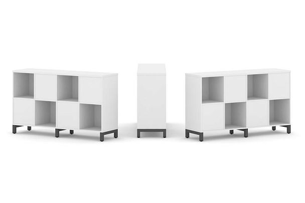 Стайл Проджект Набор стеллажа 2-х сторон., 2 яр. SN.NSD-241 Белый/Металл Антрацит 1488*400*881 - Вид 1