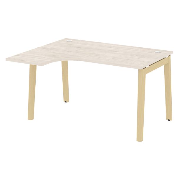 Onix Wood Стол эргономичный левый OW.SA-3 (L) Денвер светлый/Дуб светлый/Белый металл 1380*1180*750 (800/460) - Вид 1