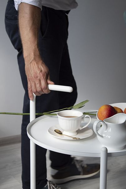 Сервировочный столик Sheffilton SHT-CT60 белый муар/белый - Вид 7