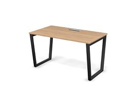 MATRIX 121S104-V Стол прямой, проводник Merida (V-обр. опоры) 1380х780х775 Швейцарский вяз/Темно-сер - Фото предпросмотра