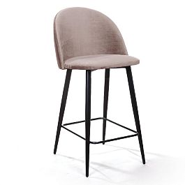 Стул полубарный Thomas, бархат пепельно-бежевый 25 - Фото предпросмотра