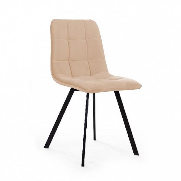 Стул UNO, бархат бежевый 5 / чёрный профиль - Вид 1