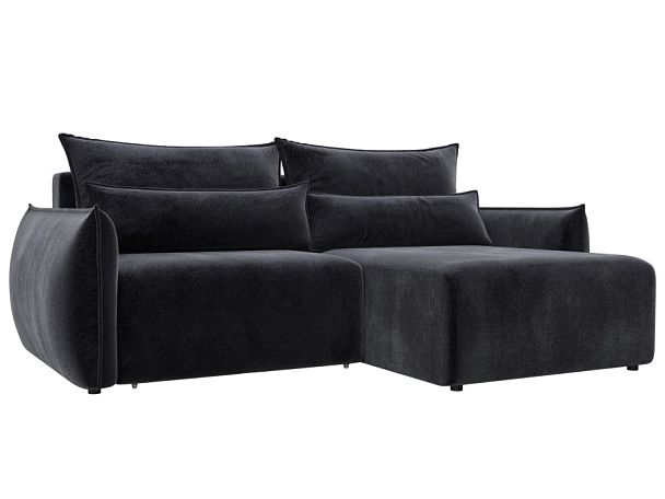 Диван угловой Лига-051 НПБ угол универсальный Велюр серый - Вид 1