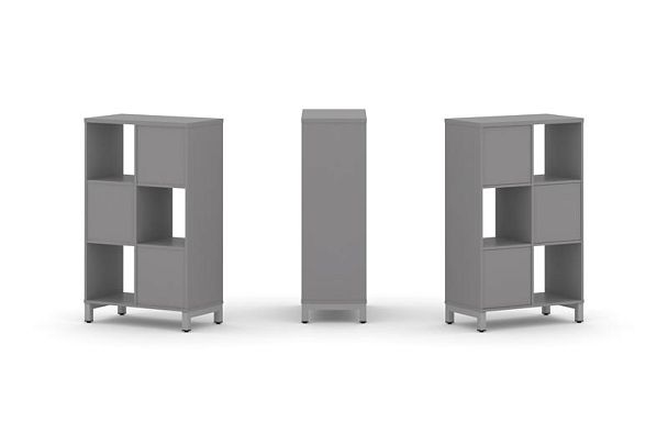 Стайл Проджект Набор стеллажа одностороннего, 3 яруса SN.NS-321 Серый Пепел/Металл Серый 754*400*124 - Вид 1