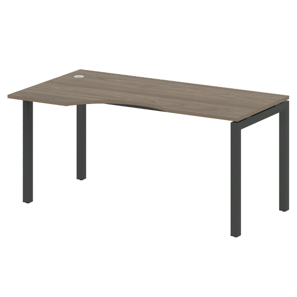 Metal System Quattro Стол криволинейный левый на П-образном м/к 50БП.СА-1 (L) Вяз/Антрацит металл 1600*900*750 - Вид 1