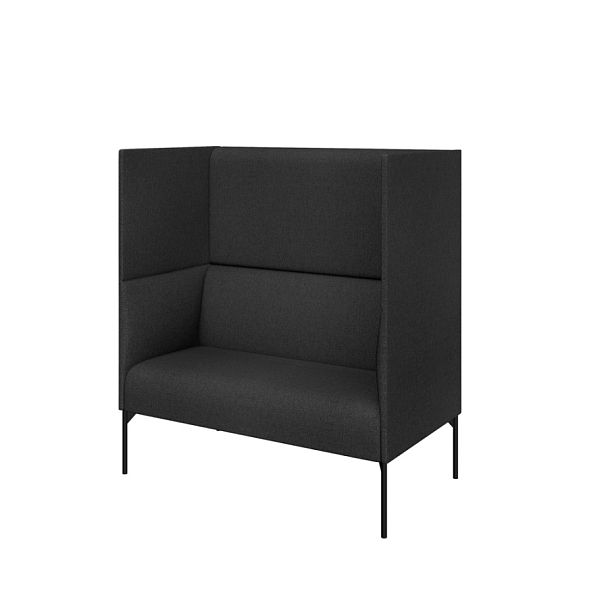 Двухместный диван с высокой спинкой Mona 125x71x135 чёрный - Вид 1