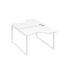 Рабочая станция столы Классика QUATTRO (2х120) A4 А4 Б4 183 БП белый премиум / металлокаркас белый - Фото предпросмотра