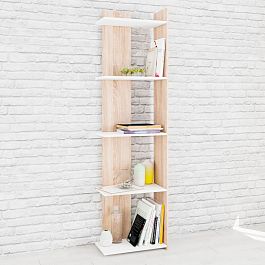 Стеллаж Ромео-7 (500*1800*250) дуб сонома/белый - Фото предпросмотра