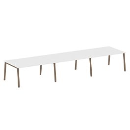 Metal System Перег. стол (3 столешницы) на А-образном м/к БА.ПРГ-3.4 Белый/Мокко металл 4800*1235*750 - Фото предпросмотра