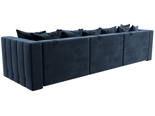 Диван прямой Лига-052 НПБ Лонг Велюр синий - Вид 5