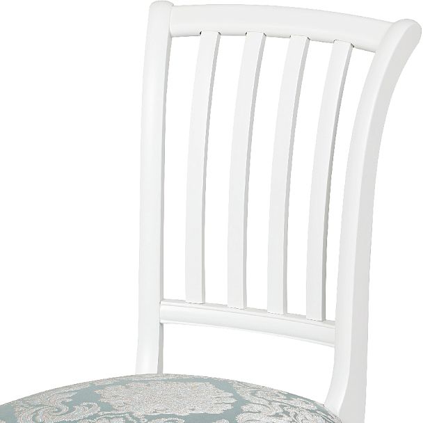 Комплект деревянных стульев с мягким сиденьем Бэль Белая эмаль/Бирюзовый жаккард, 3 шт. - Вид 6