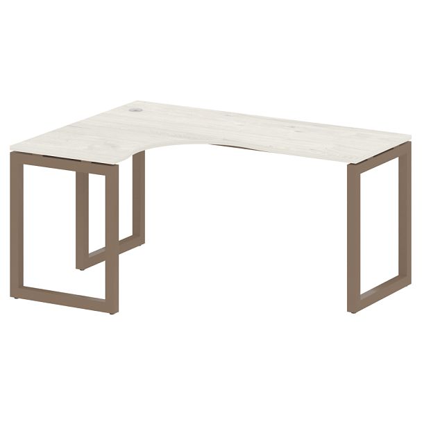 Metal System Quattro Стол криволинейный левый на О-образном м/к 50БО.СА-4 (L) Дуб наварра/Мокко металл 1600*1200*750 - Вид 1