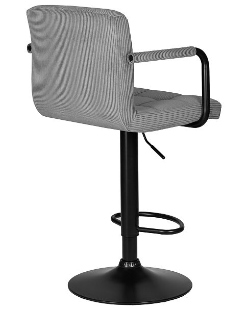 Стул барный DOBRIN KRUGER ARM BLACK (серый вельвет (LAR-E2041-25)) - Вид 4