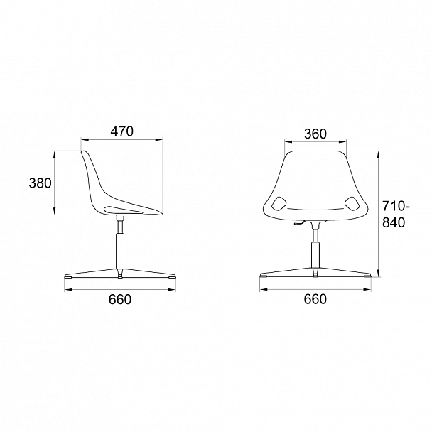Стул Q5 c мягким сиденьем SW КРЕСЛО на основании FIRE, серый - Вид 9