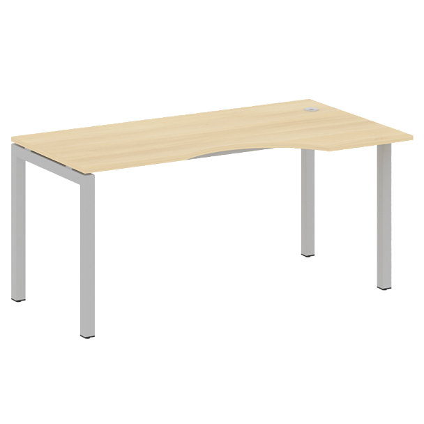Metal System Quattro Стол криволинейный правый на П-образном м/к 50БП.СА-1 (R) Акация/Серый металл 1600*900*750 - Вид 1