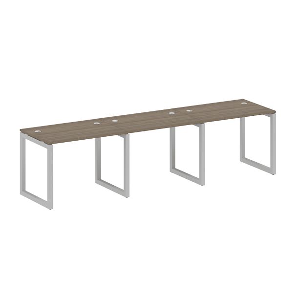 Metal System Quattro Р. ст. на 3 раб. места на О-образном м/к 50БО.СМ-3.1 Вяз/Серый металл 3000*720*750 - Вид 1