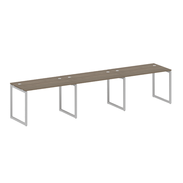 Metal System Quattro Р. ст. на 3 раб. места на О-образном м/к 40БО.СМ-3.2 Вяз/Серый металл 3600*720*750 - Вид 1