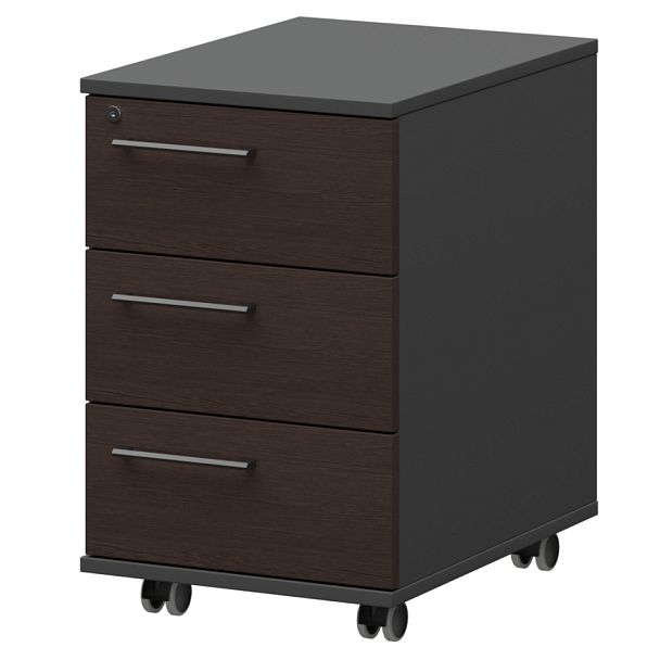 Тумба мобильная/подвесная правая KZT-61R Дуб венге/Графит 416x568x648 Кортез - Вид 1