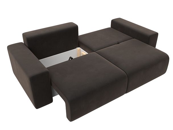 Диван прямой Лига-036 Классик Велюр коричневый - Вид 8