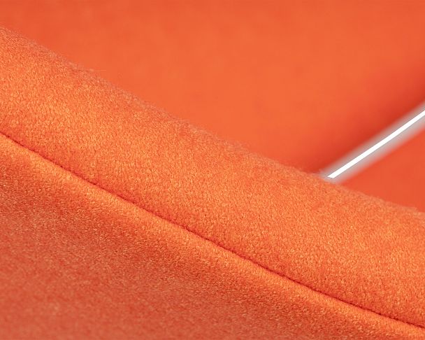 Кресло дизайнерское DOBRIN EMILY (оранжевая ткань AF, хромированная сталь) - Вид 7